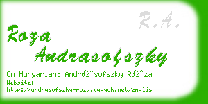 roza andrasofszky business card